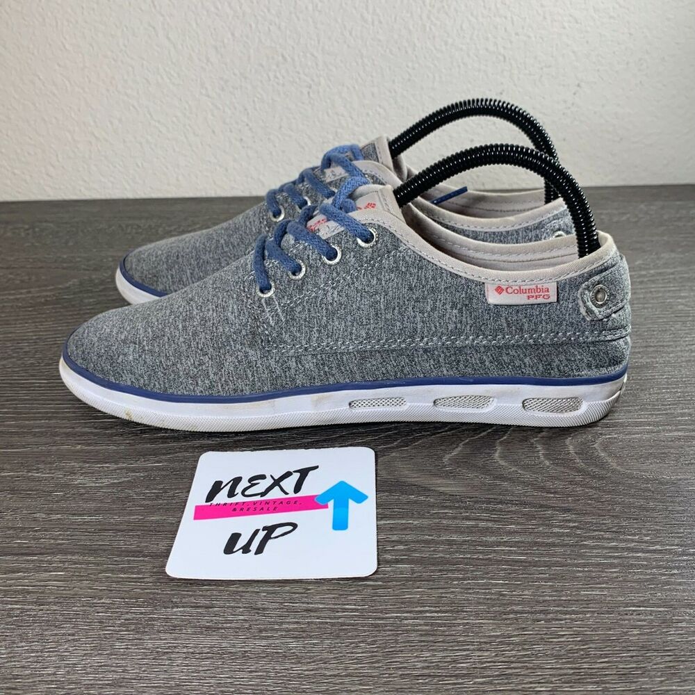 Women's sz 8.5-Columbia PFG Vulc N Vent Shore Lace Gray Casual Low Lace Sneakers
